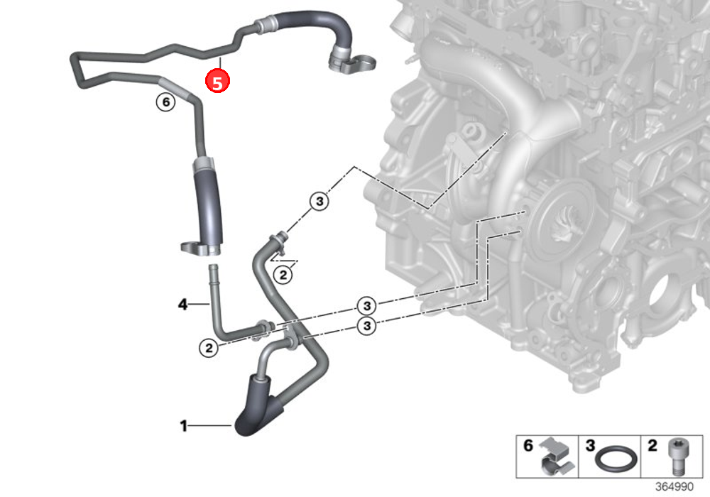 Coolant return line OE 11538687745