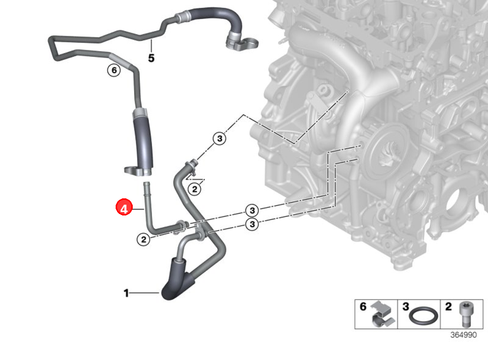 Coolant return line OE 11538687749
