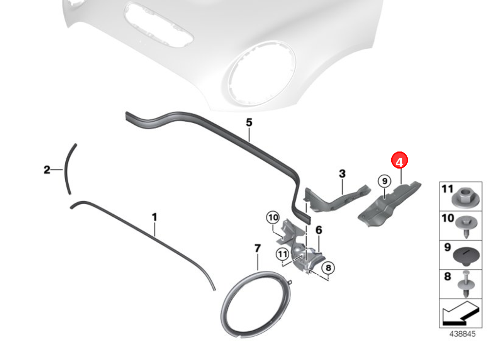 Right side of seal wheel cover OE 51767388098