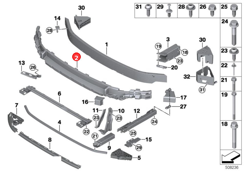 Front of shock absorber OE 51647378723