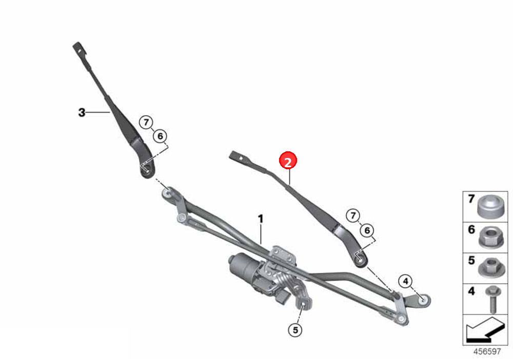 Scraper arm drivers side OE 61617380752