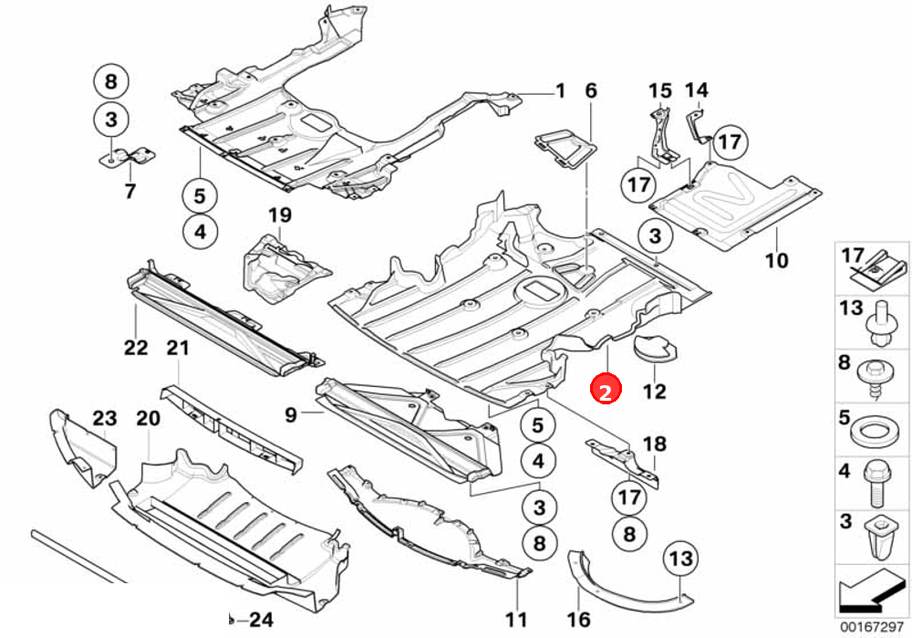 Underbonnet screen OE 51757135287