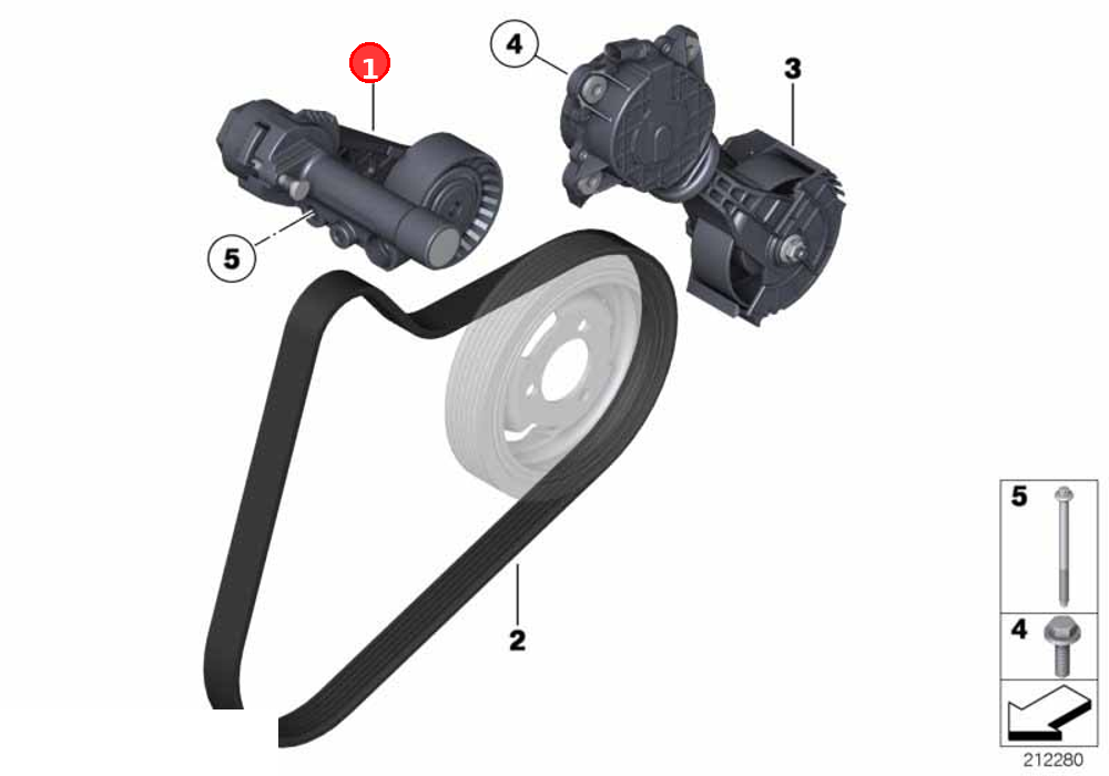 Drive belt tensioner mechanical transmission type OE 11287571015