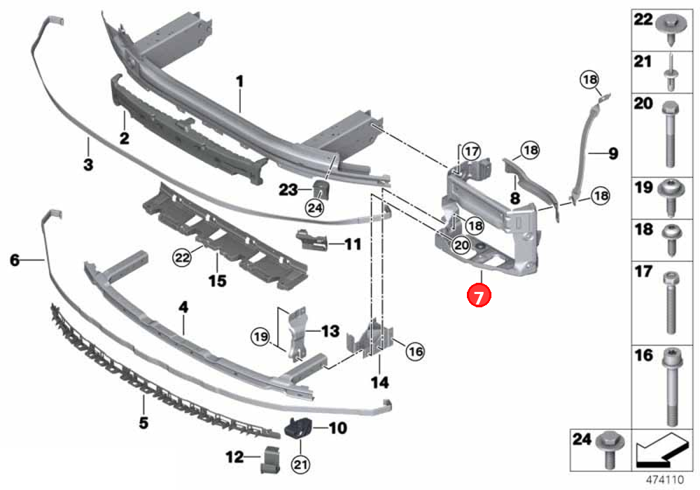 Crash reinforcement, right OE 51117357184