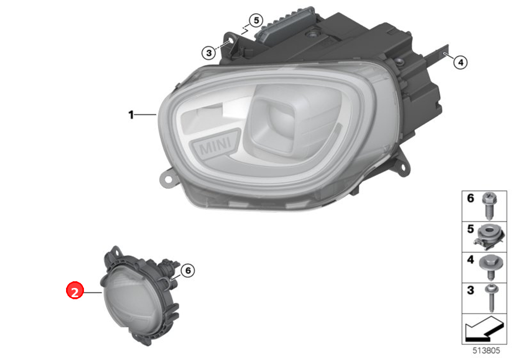 Left side of headlight bumper OE 63117497773