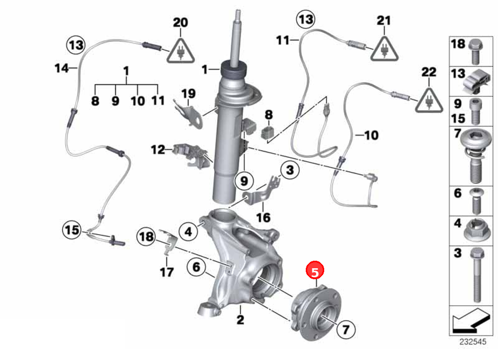 Wheel hub with bearing, front OE 31206867088