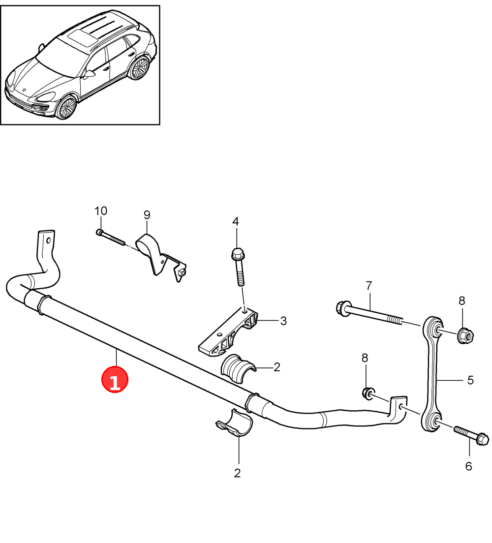 Anti-roll barIdentification: >> >>green OE 95534370170