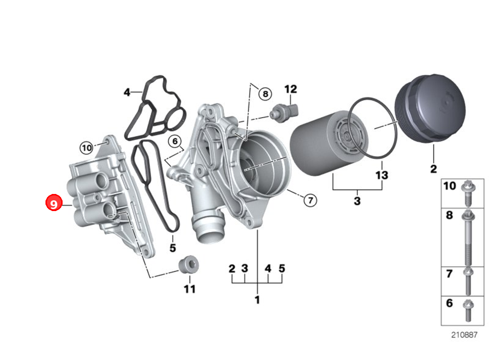 Thermostat housing with thermostat OE 11427573051