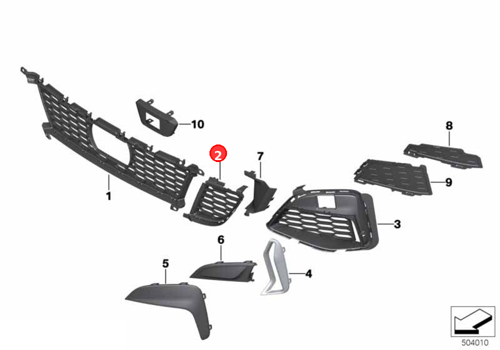 Grille centre left OE 51118075601