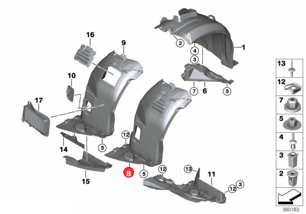 Cover, bottom left OE 51717903909