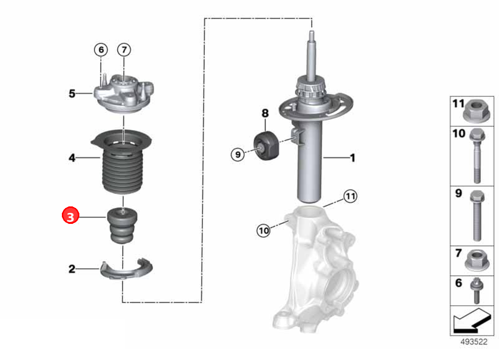 Additional damper, front OE 31336862721