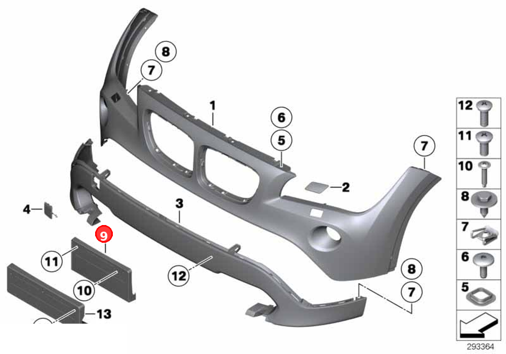 Licence plate holder OE 51112991504
