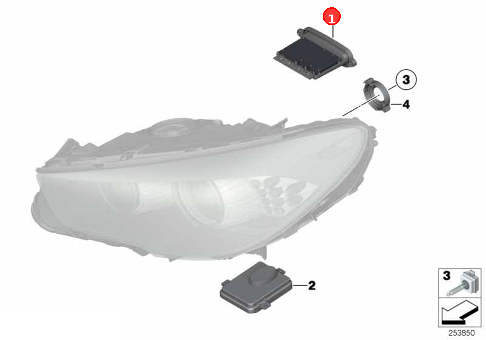 Headlight driver module,AHL xenon lights OE 63117440877