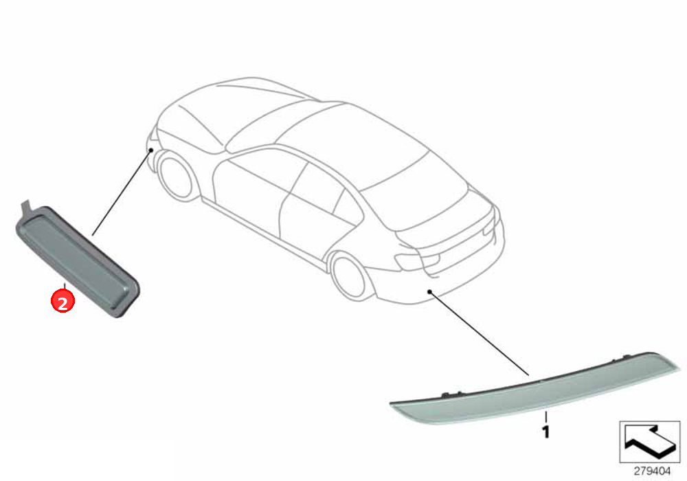 Side marker light, right OE 63147274522
