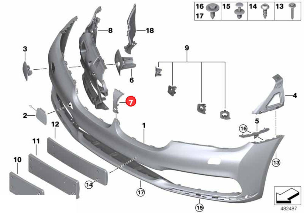 Trim, trim grille OE 51137347382