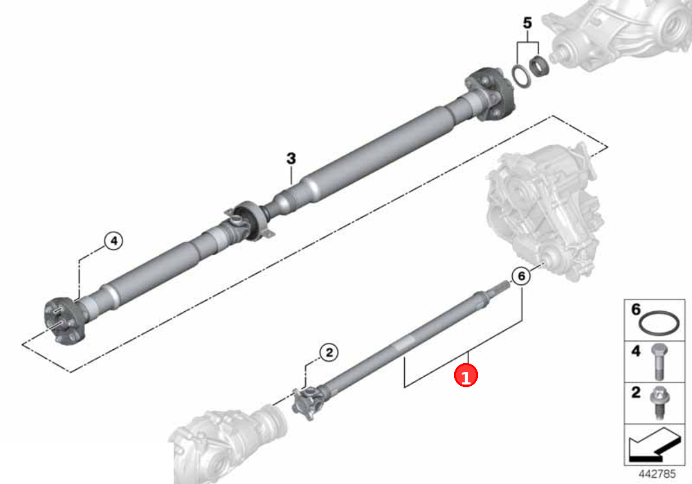 Drive shaft assy front OE 26208632583