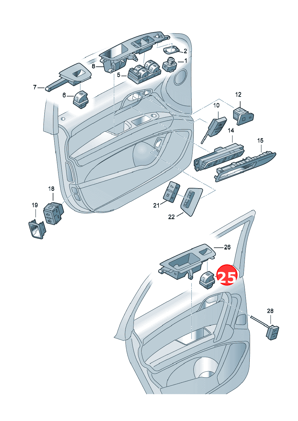 Switch for electricwindow regulator OE 4F0959855B
