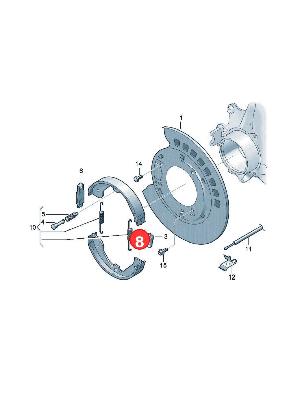 1 set: brake shoes withlinings OE 7L0698525