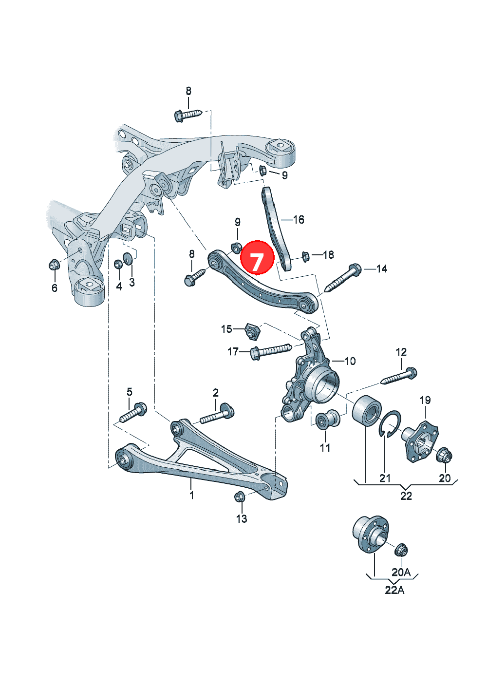 Wishbone OE 7L0505323A