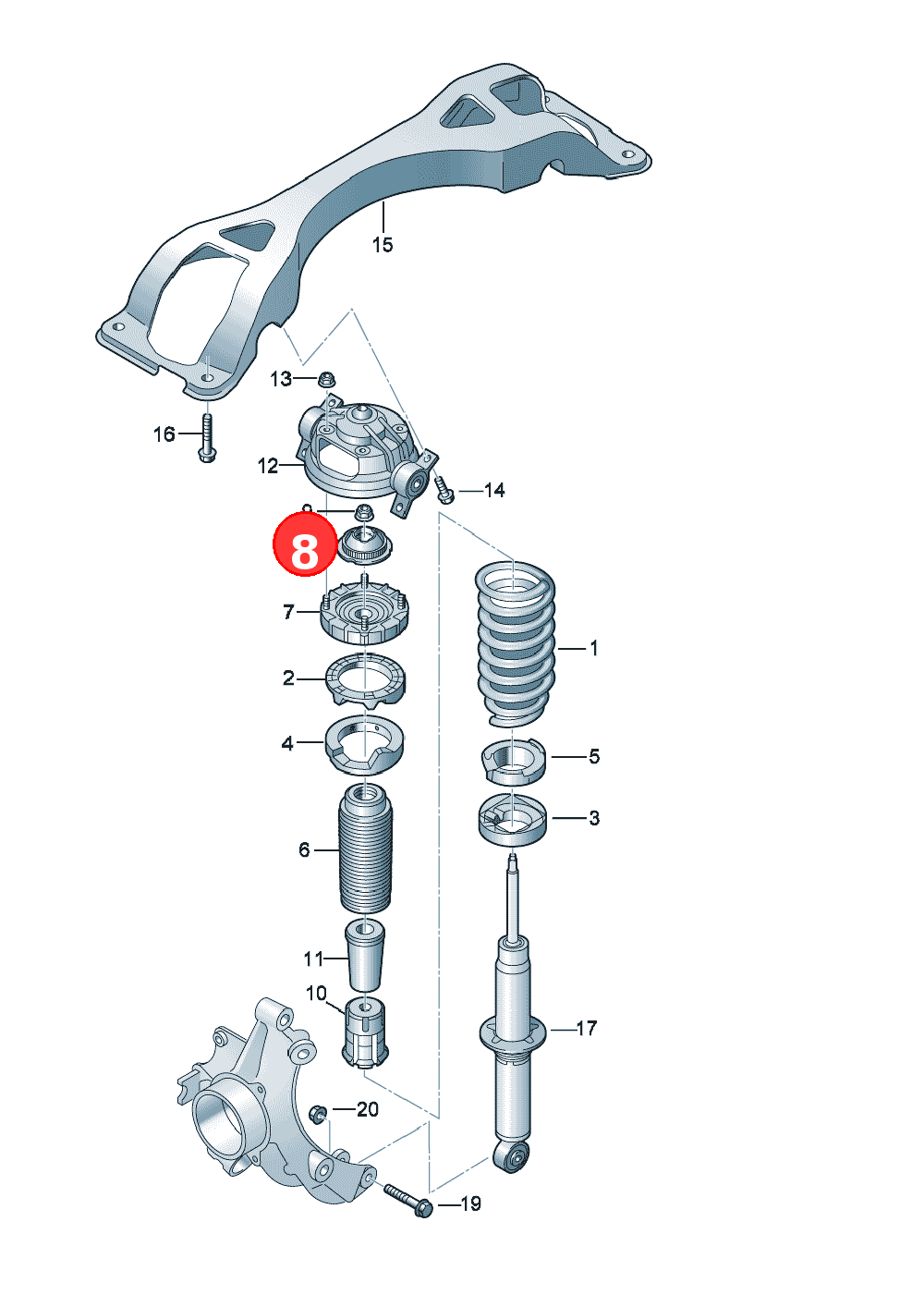 Mounting OE 7L0412327A