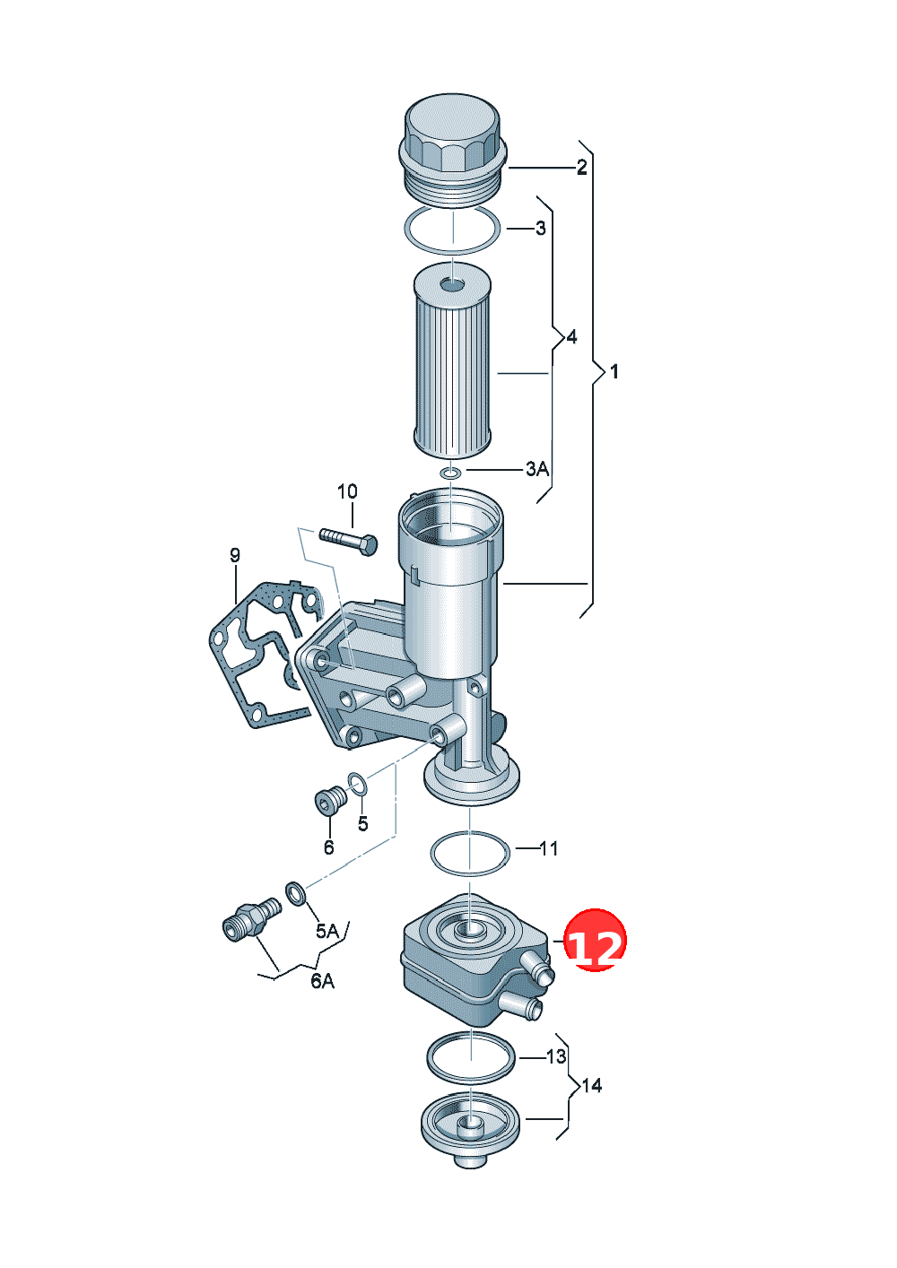 Oil cooler OE 028117021E