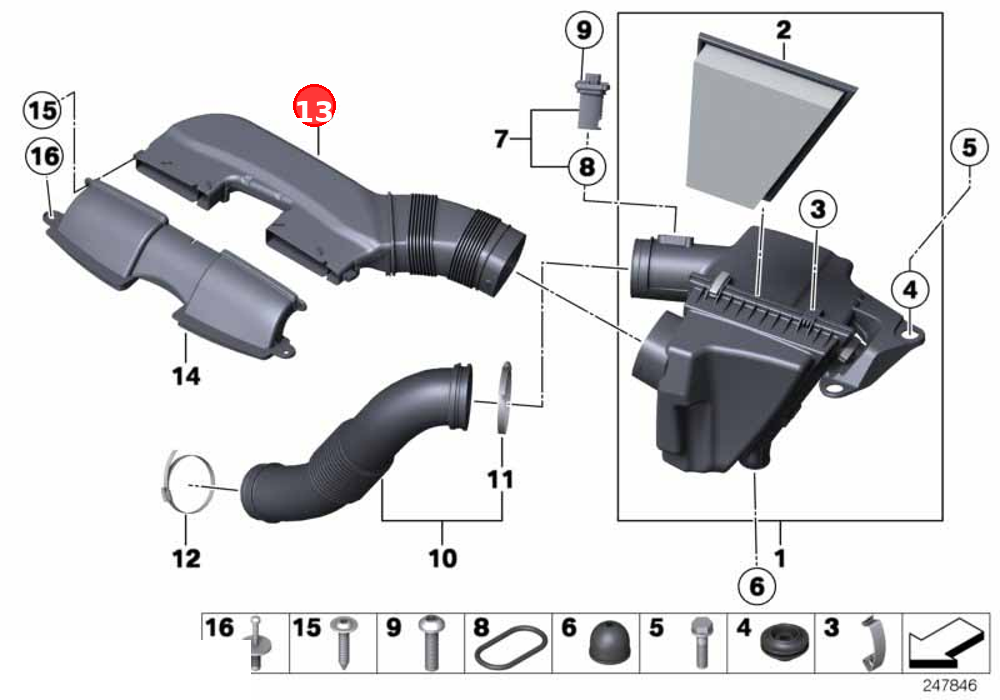 Air duct OE 13717588279