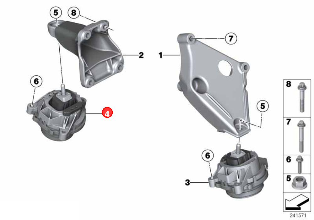 Engine mount, right OE 22116868490