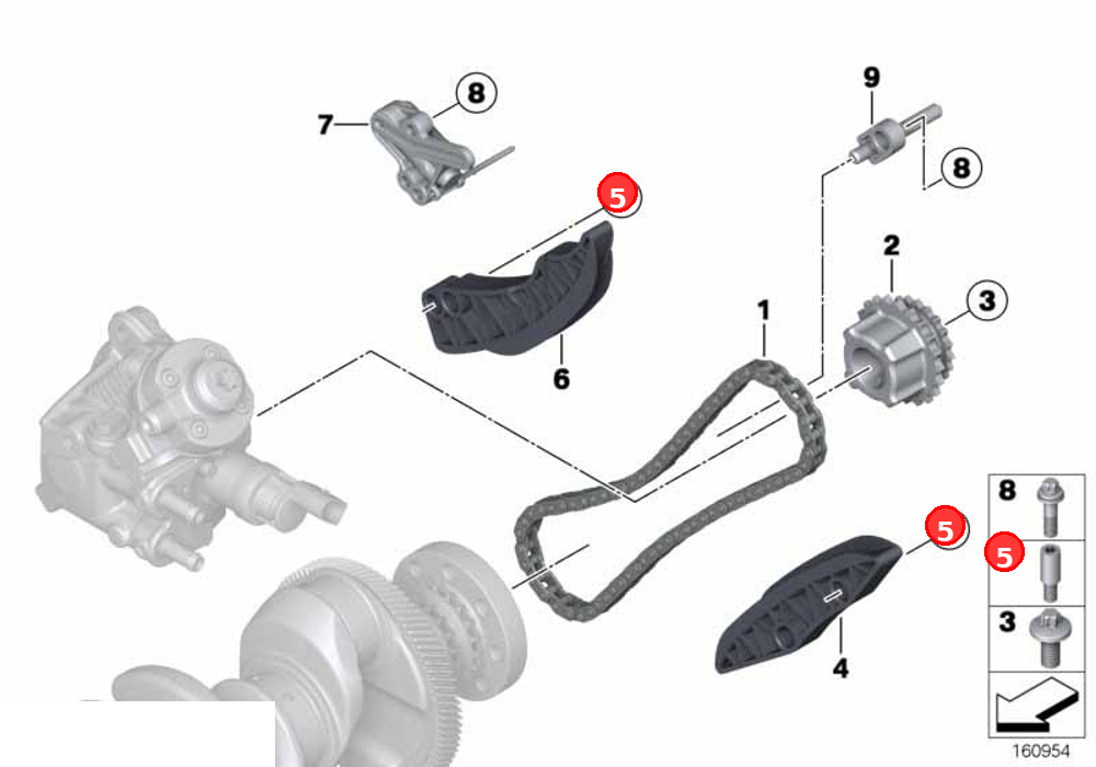 Bearing journal, crankcase OE 13527797908