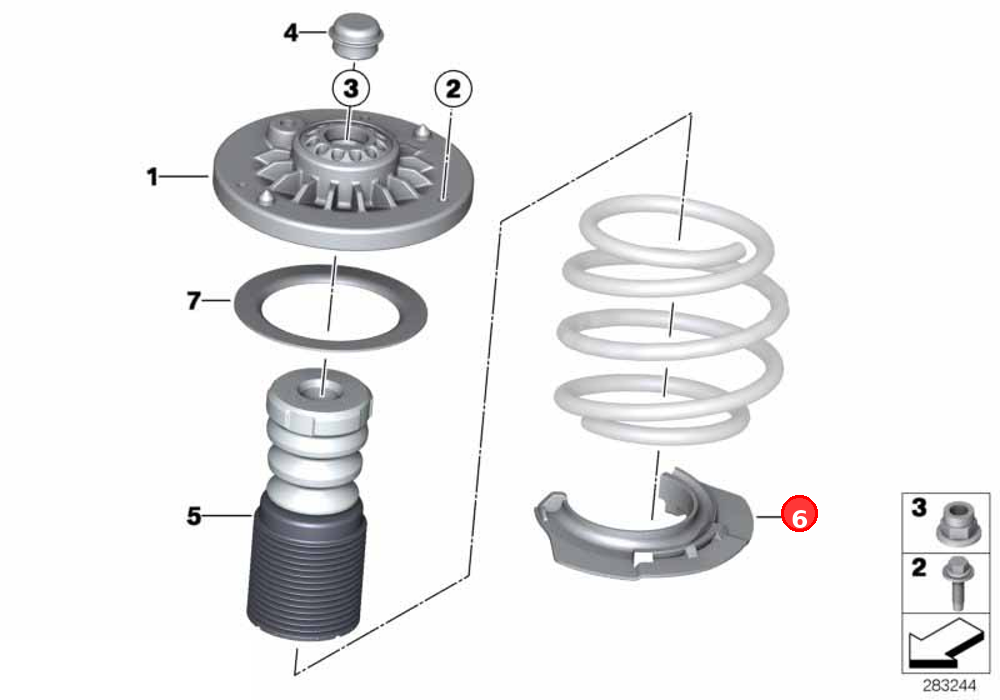 Spring pad lower OE 31336860788