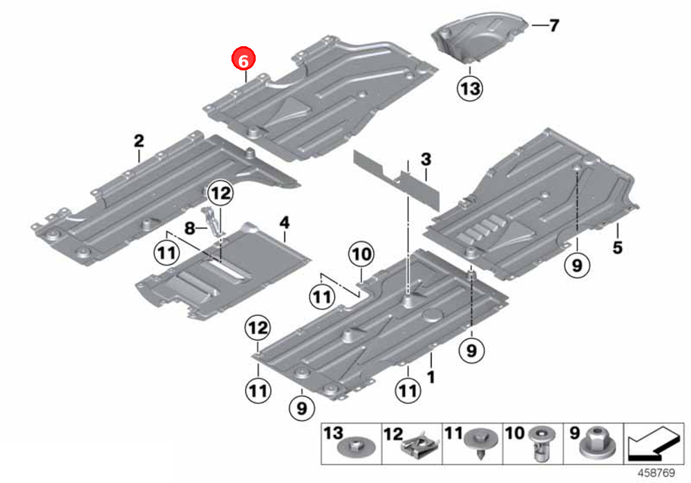 Underbody panelling, rear right OE 51757213674