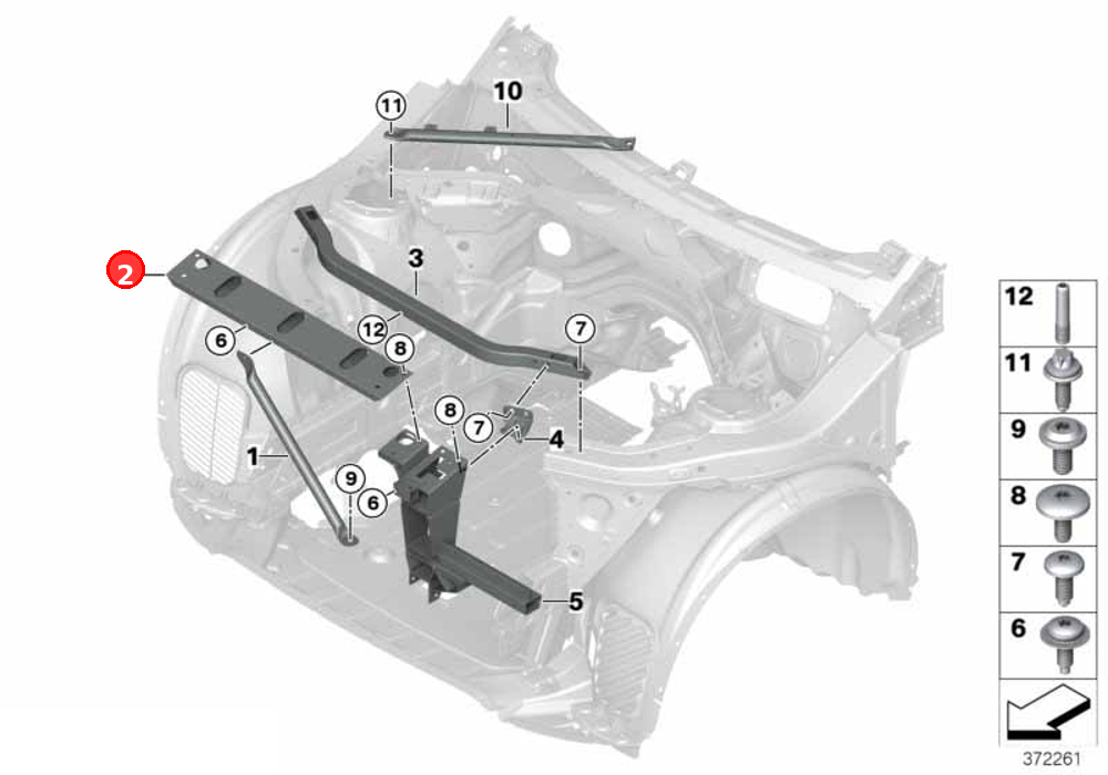 Connection, top front OE 51647210501