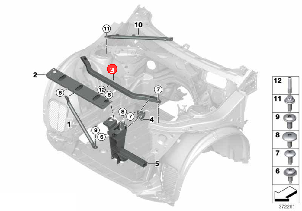 Connection, top rear OE 51647210502