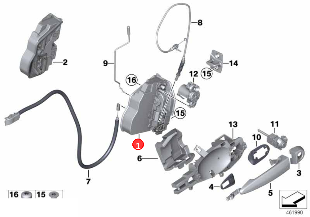 System latch, left OE 51217202145