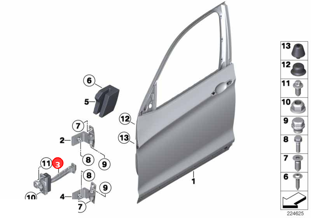Front door brake OE 51217205572