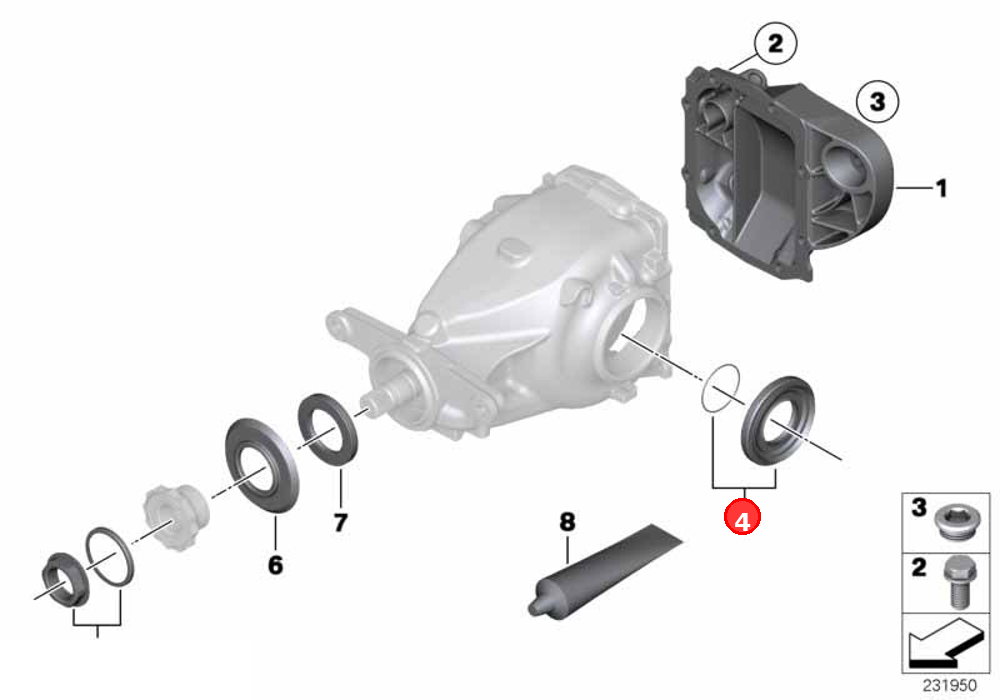Gasket set differential OE 33107564416