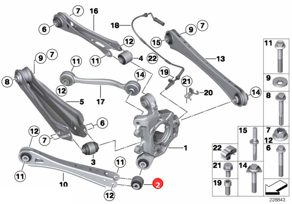 Rubber mounting OE 33306786980