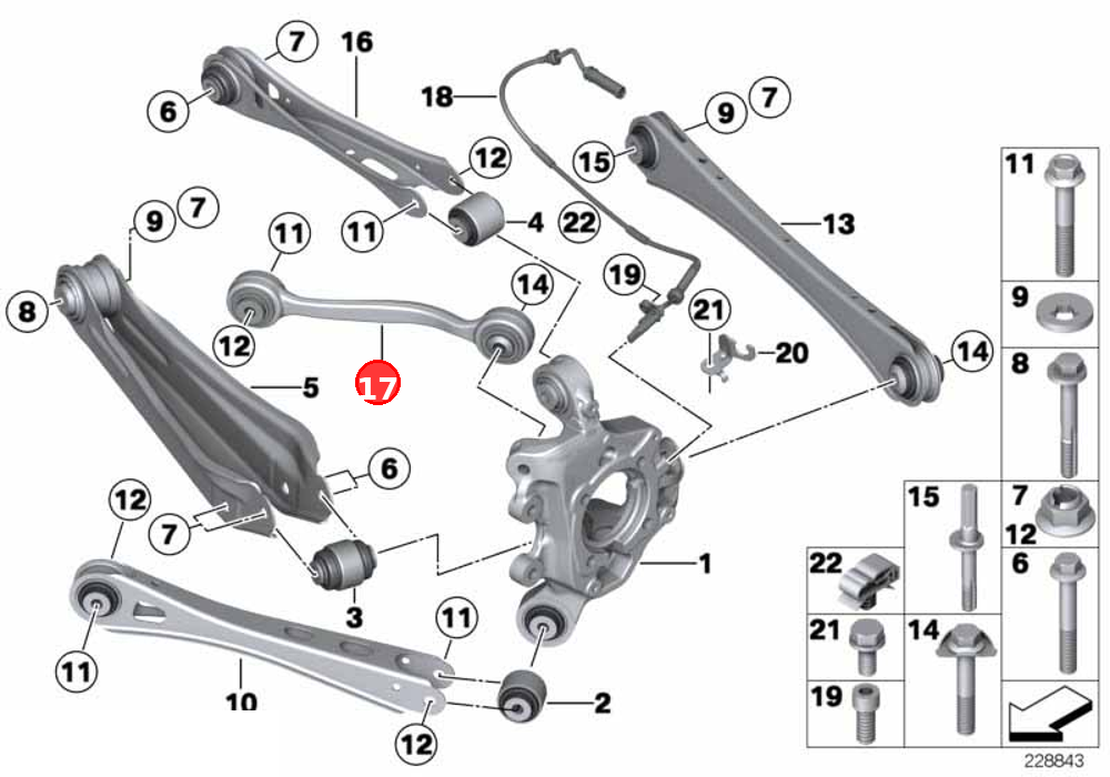 Guiding suspension link w rubber mount OE 33306786991
