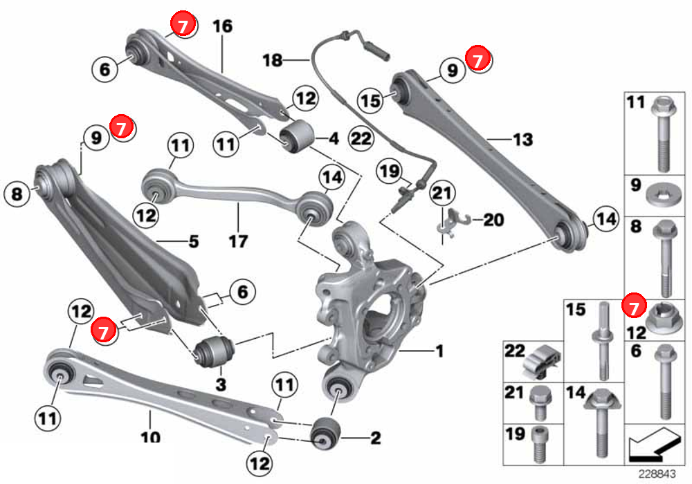 Hexagon nut with collar OE 33326794873
