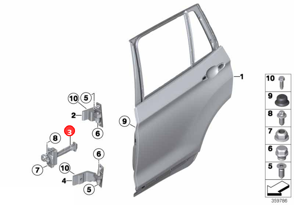 Rear door brake OE 51227205613