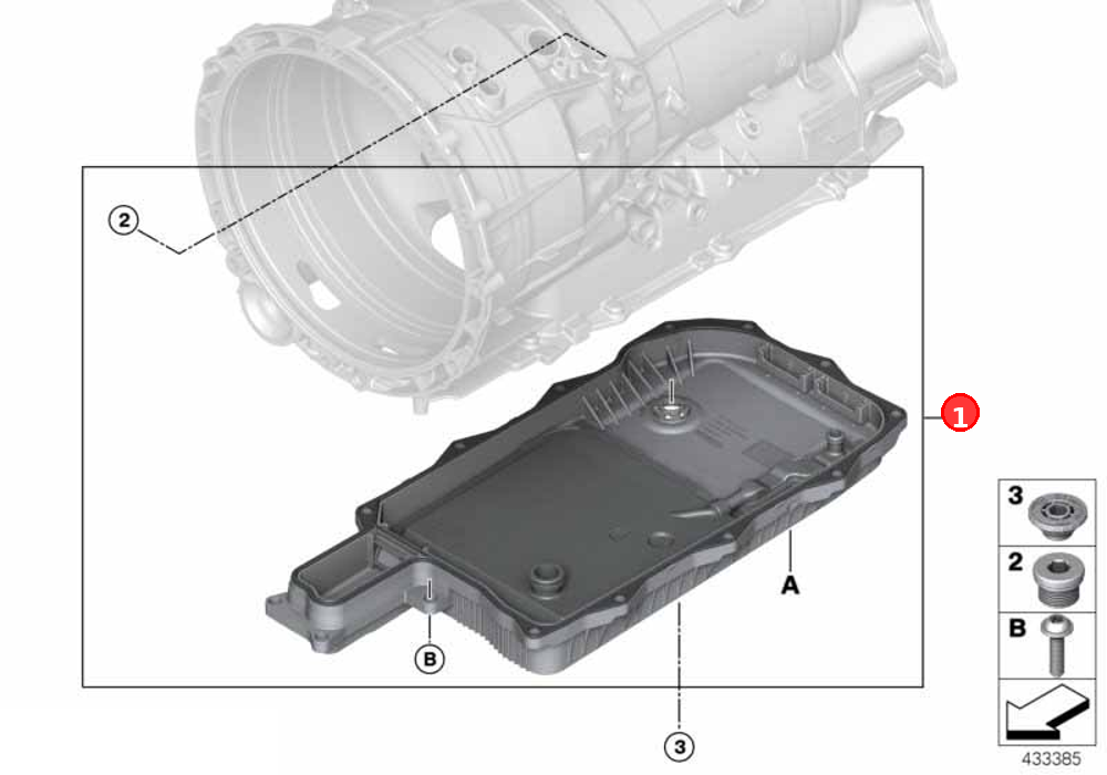 Set, oil sump, oil filter, auto. transm. OE 24118632189