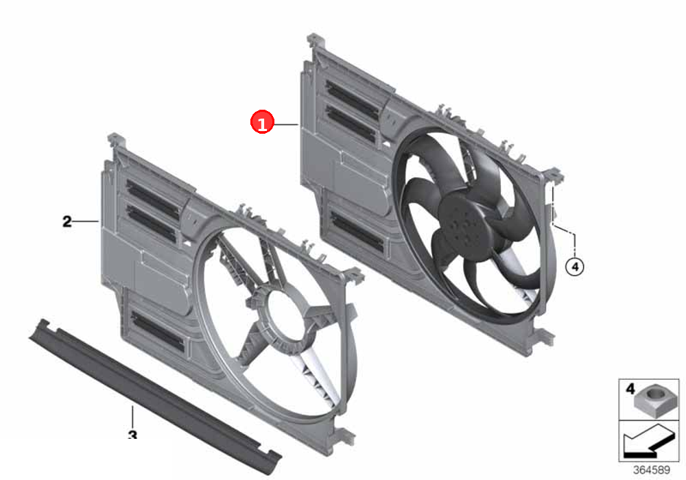 Fan housing with fan OE 17428645861