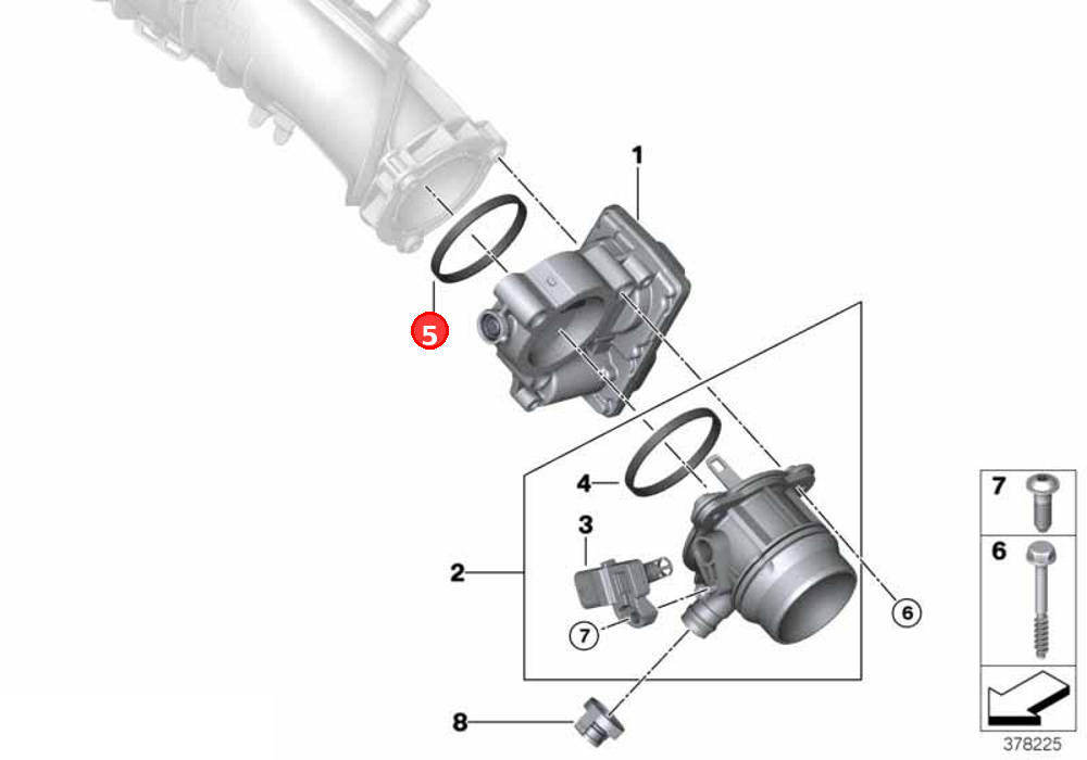 Gasket, throttle body OE 11617633558