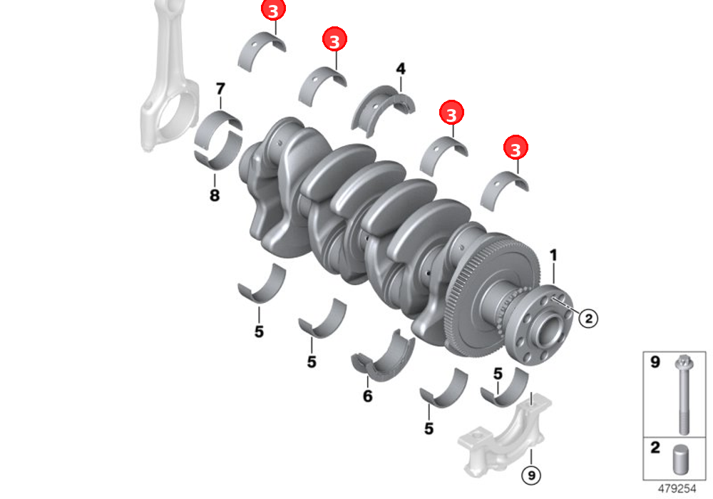 Bearing shell 2 OE 11219469426