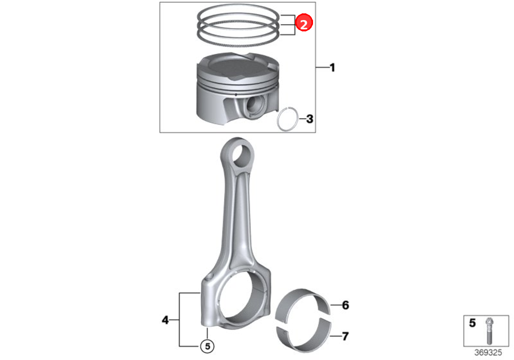 Repair kit piston rings OE 11258693017