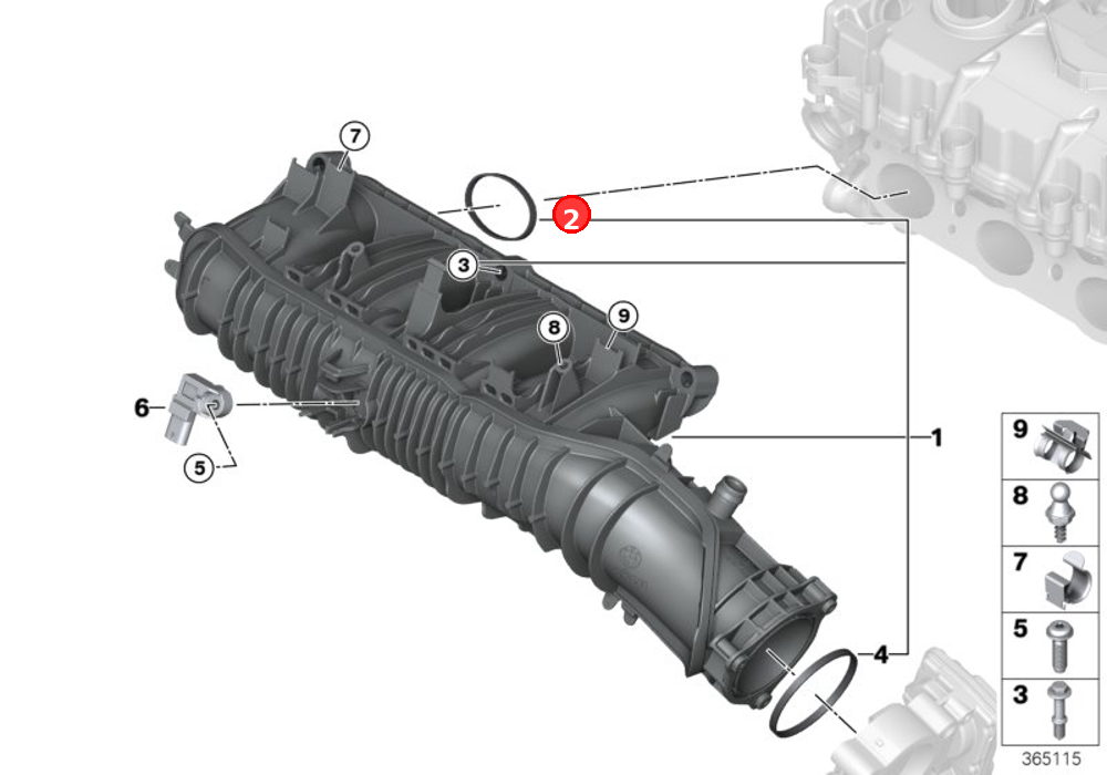 Seal, air intake system OE 11617633493