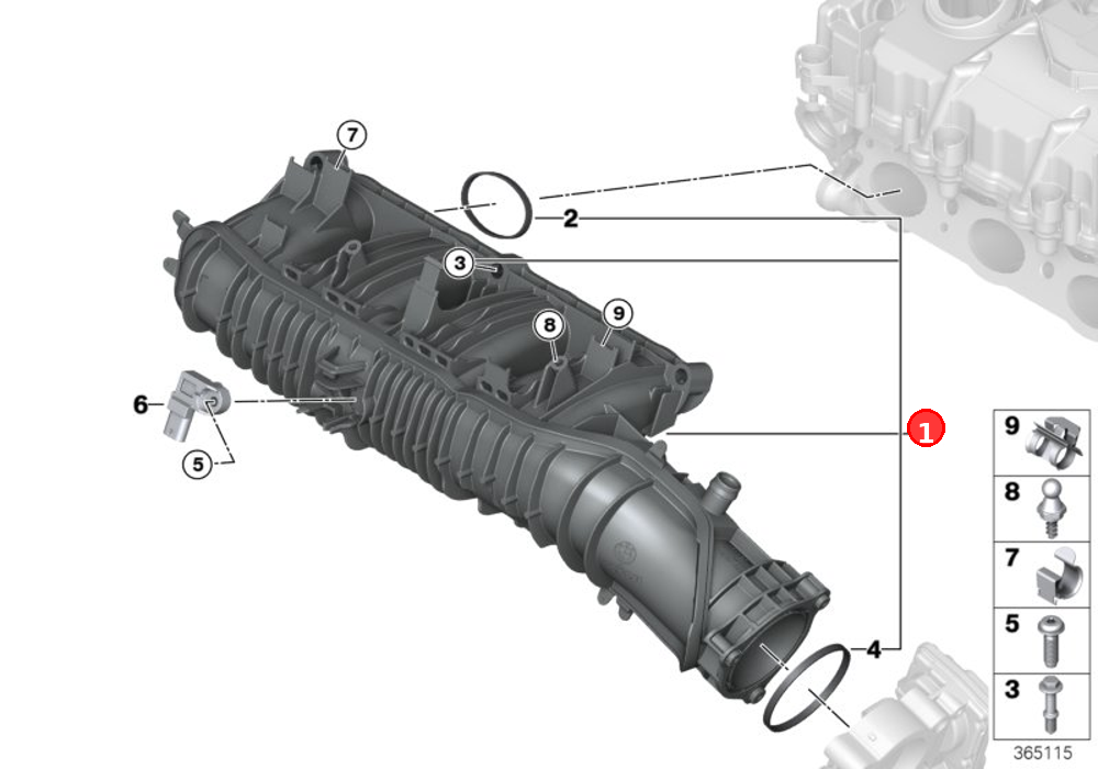 Intake manifold system OE 11618655826
