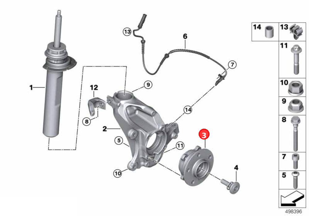Wheel hub with bearing OE 31206874443