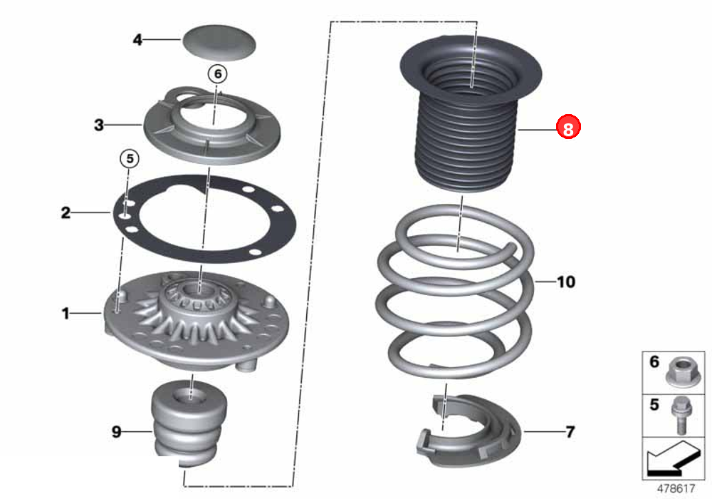 Spring pad upper OE 31316860787