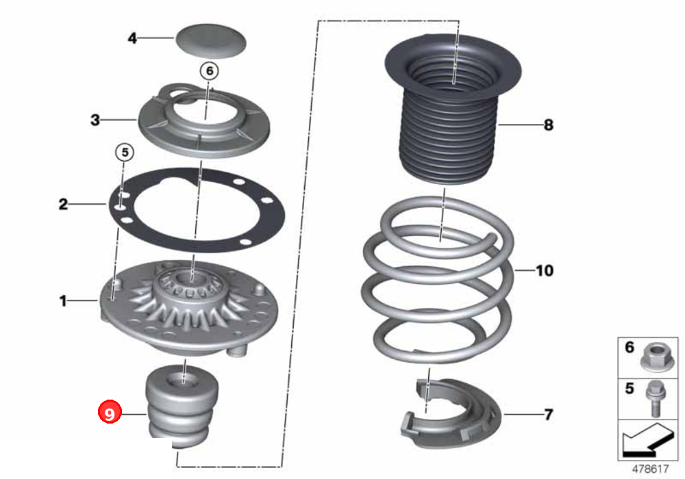 Additional damper, front OE 31336858239