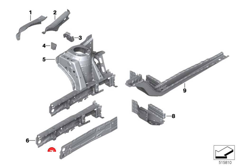 Left interior engine support OE 41007426415